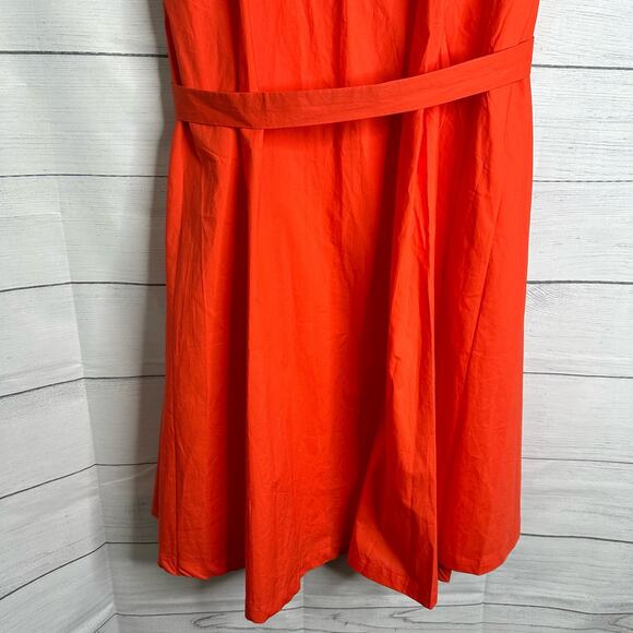 Frnch Womens size Medium Sleeveless Wrap Dress Salmon Red NEW F8522 Chic - Picture 9 of 10